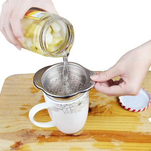 Stainless Steel Food Can Strainer Sieve Tuna Press Lid Oil Drainer Remover Can Water Filter Colander