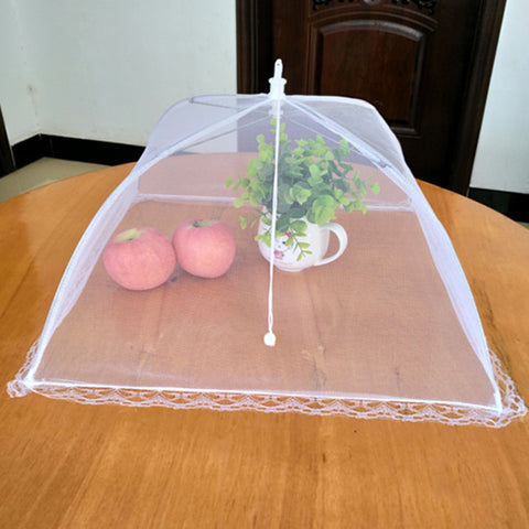 6pcs/12pcs Foldable Square Shaped Mesh Breathable Food Cover Tents Kichen Food Protector White
