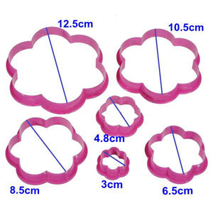 6pcs Rose Shaped Plastic Biscuits